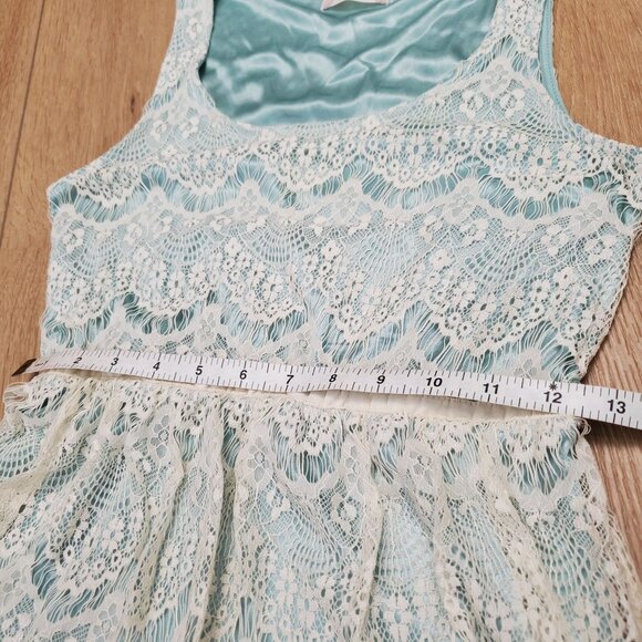 Altard State Womens Dress Size XS Mint Green & Ivory Lace Overlay Cottage Fairy - Picture 14 of 15